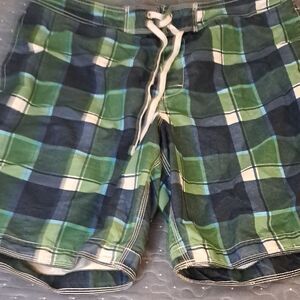 GAP Men's Green Plaid Swim Shorts size XL